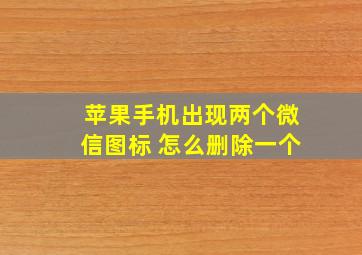 苹果手机出现两个微信图标 怎么删除一个